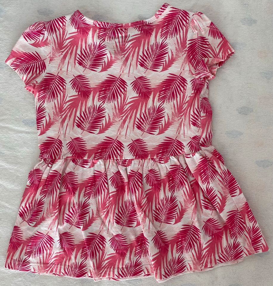 Kurzes Kleid, weiß-pink, reine Baumwolle, Gr. 86/92 in Altomünster