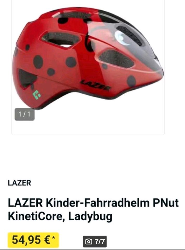 Neu Lazer Kinder Fahrradhelm S Lady Bug ladybug Bikini Sammel Fig in Nalbach