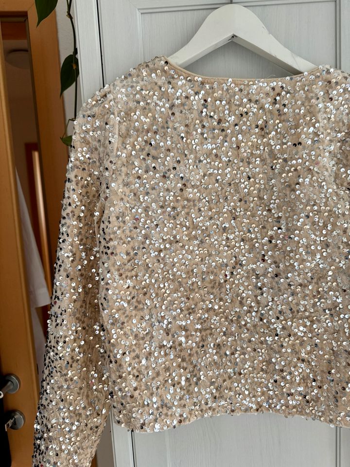 Goldene Jacke Glitzer Pailetten S neu in Freiburg im Breisgau