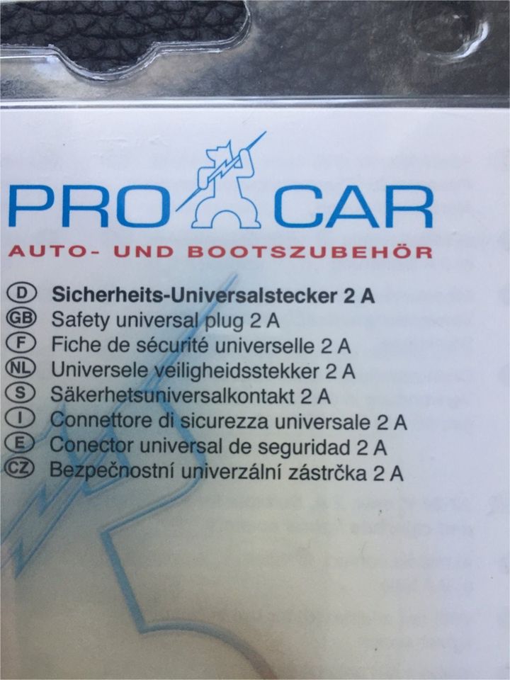 ProCar Sicherheits-Universalstecker 2 A (12-24 Volt) Neu/OVP in  Nordrhein-Westfalen - Velbert