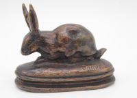 Bronze Hase Lapin Rabbit Antoine Louis Barye stehende Ohren Saarland - Völklingen Vorschau