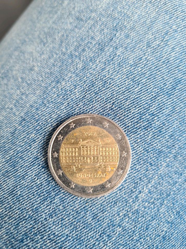 2 Euro Münze Bundesrat D 2019 in Stuttgart