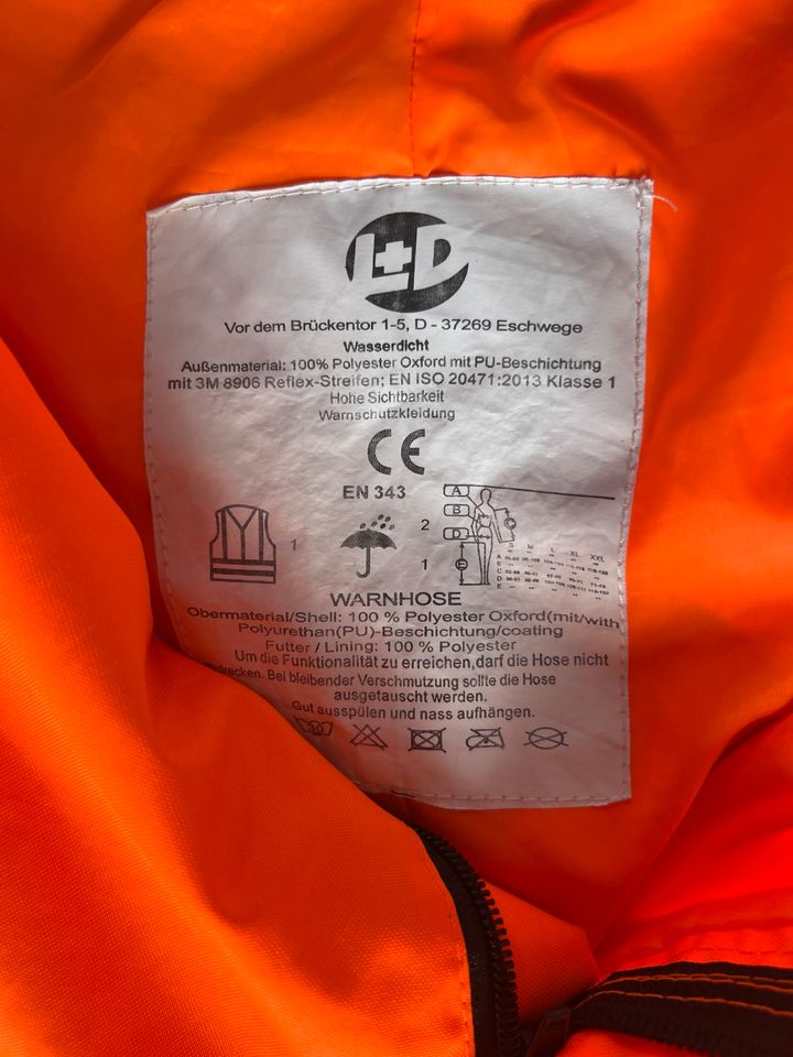 Eldee XL Hose Warnschutzkleidung Warnhose orange neon in Köthen (Anhalt)