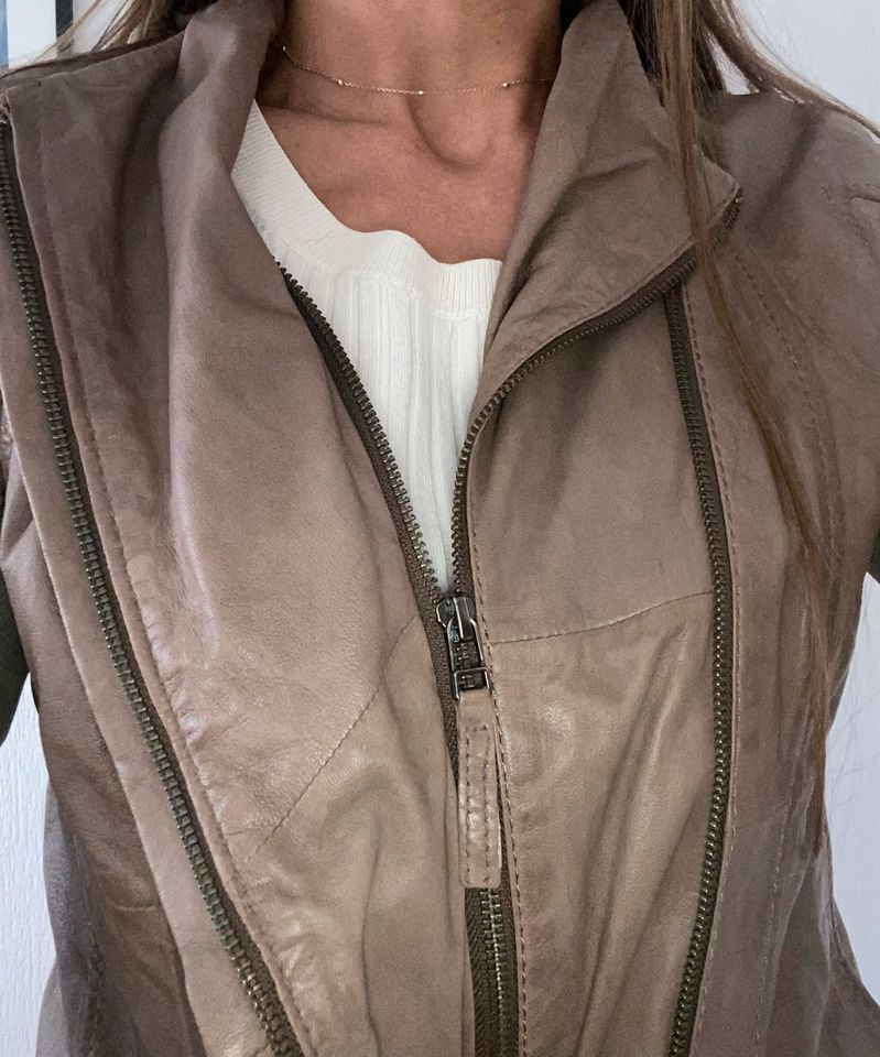 Lederjacke taupe beige neuwertig wie Gipsy Gr. 36 S in Schriesheim