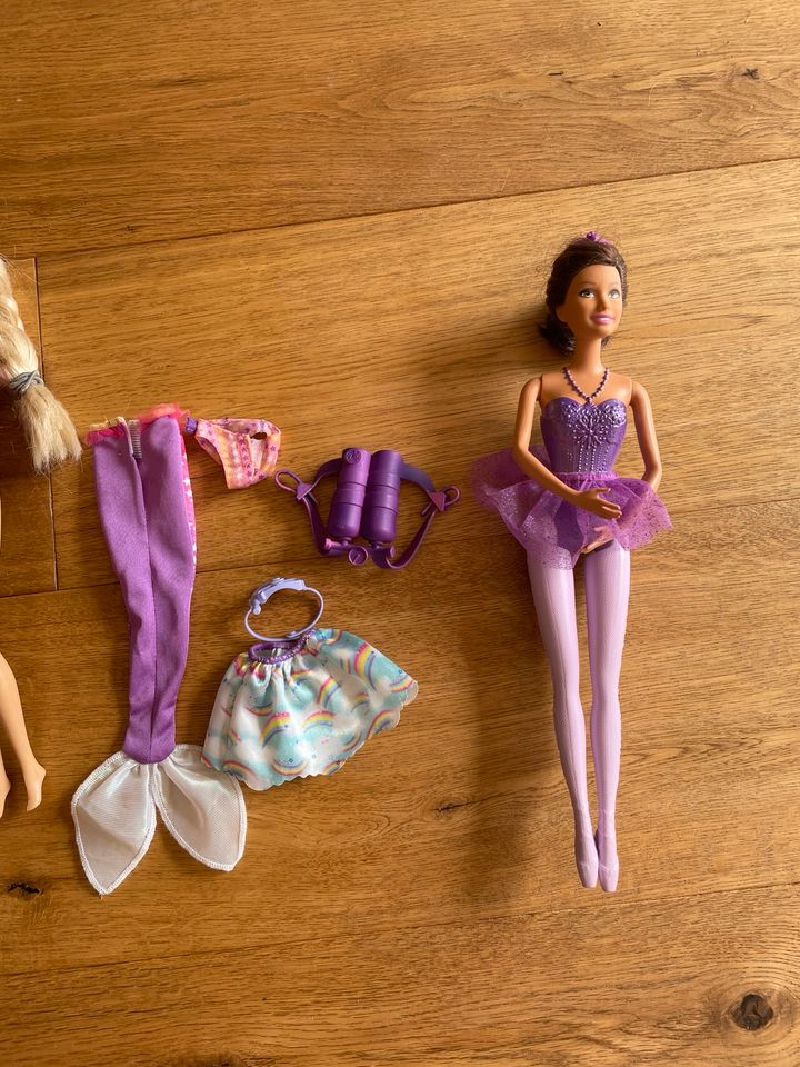 4 Barbies mit Zubehör, Taucherin / Meerjungfrau / Ballerina in Ritterhude