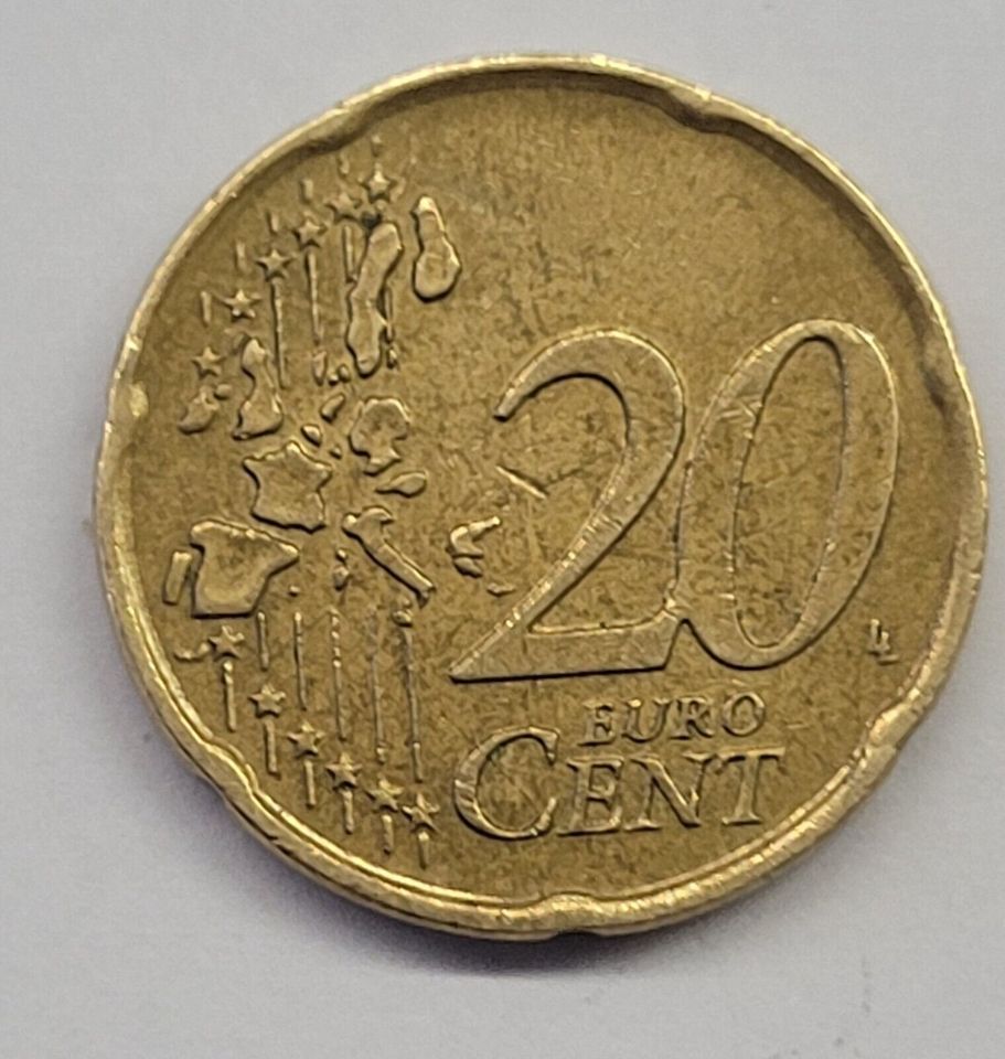 20 cent Münze Italien 2002 Fehlprägung Sehr selten!!! in Werlte 