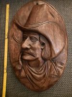 Cowboy Western geschnitzt Wandbild Unikat Holz Niedersachsen - Pattensen Vorschau