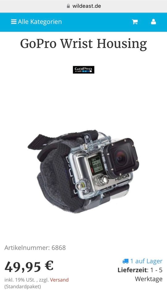 GoPro Wrist Housing Armbandhalterung Unterwasser Wasser Gehäuse in Malsch