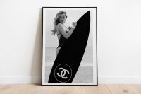 Poster Wandbild Bild Kunstdruck COCO CHANEL Surf Girl Surfing NEU Nordrhein-Westfalen - Wegberg Vorschau
