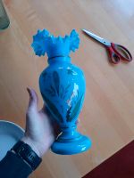 Biedermeier Vase blau Glasvase Opalglas Opalin Bayern - Mindelheim Vorschau