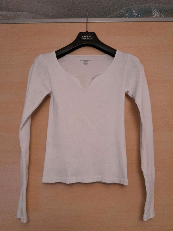 Brandy Melville Langarmshirt weiß Basic in Stuttgart