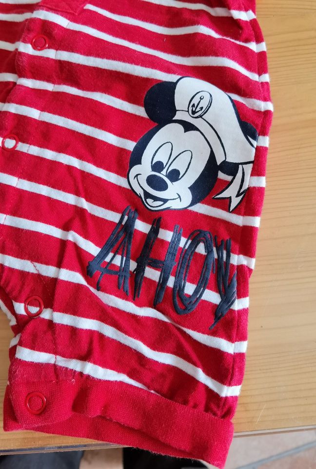 Body Romper Gr. 56 rot weiß gestreift Ahoi Mickey Maus in Potsdam