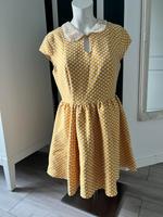 38 gelb weiß Spitze brokat retro Vintage Kleid Look Swing M 50s Nordrhein-Westfalen - Bad Salzuflen Vorschau