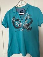 Tom Tailor Poloshirt XL, türkis Sommer 42 Frontprint Hessen - Borken Vorschau