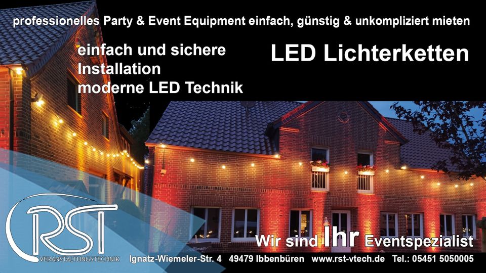 Lichterkette LED Hochzeit Gartenparty mieten in Ibbenbüren