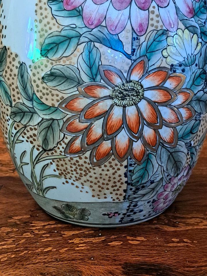 Vintage Keramik Vase in Schmelz