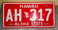 Rot Schild Auto Autokennzeichen USA Hawaii Aloha State AH 317 Nürnberg (Mittelfr) - Großreuth b Schweinau Vorschau