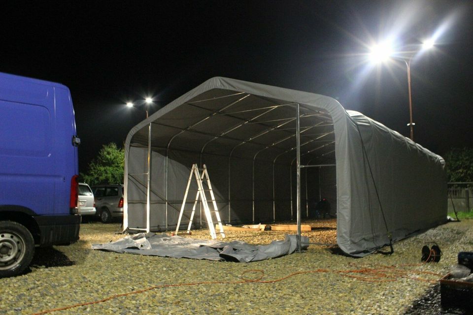 6x12m 8x12m 8x20m  / 4m Seitenhöhe Einfahrt 4m x4,50m Lagerhalle Zelthalle Lagerzelt Stahl STABIL NEU 550g PVC schwerentflammbar in Berlin