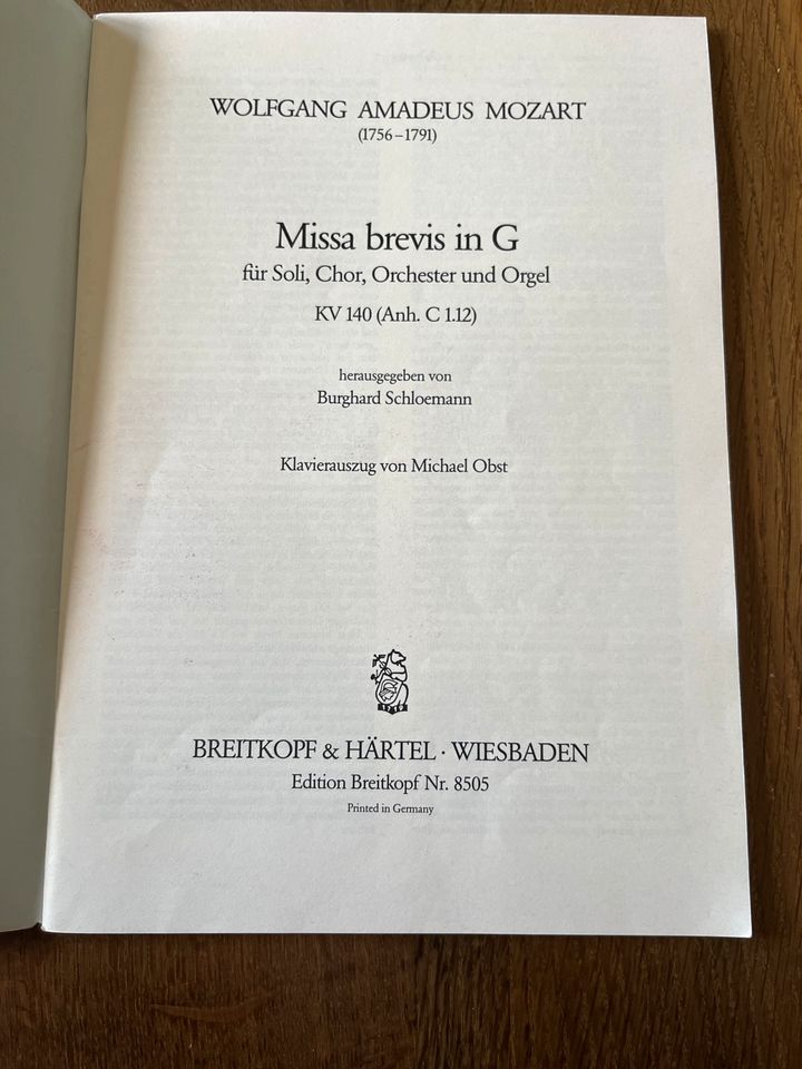 W.A.Mozart - Missa brevis in G KV 140 (Anh. C 1.12) in Langenneufnach