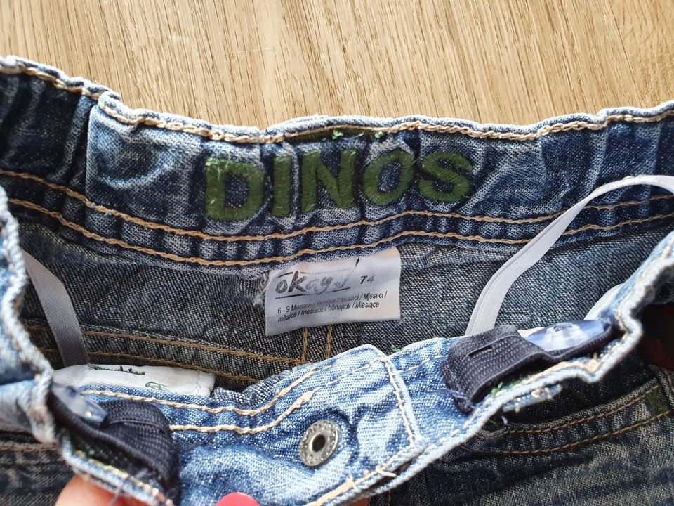 Cooles Jungen SET: 2x LA-Shirt + blue Jeans (DINO)_Gr. 74_TOP in Wolfsburg