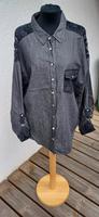 Jeansbluse mit Spitzeneinsätzen und Perlenknöpfen Bayern - Fürth Vorschau