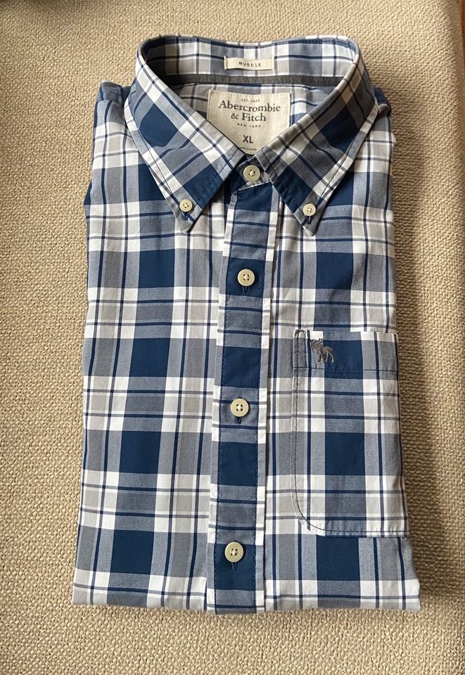 NEU! „ABERCROMBIE & FITCH“ Herrenhemd, Gr. XL blau/weiß kariert in Mainz