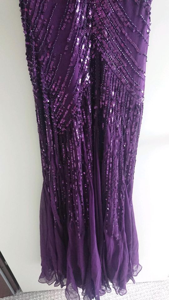 Niente Abendkleid Abiball lila violett mit Pailetten Gr. 34 / 36 in Bielefeld