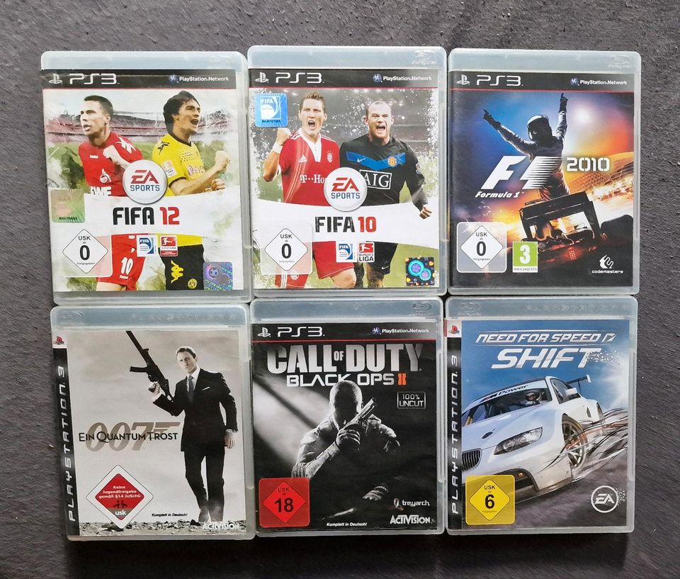 PS 3 Konsole mit 6 Spielen in Jahnsdorf