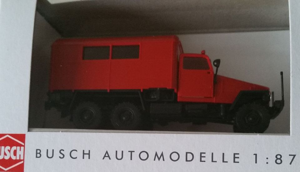 Busch Modell 51576 IFA G5 Koffer 1956 Feuerwehr Rüstwagen 1:87 in Zölkow