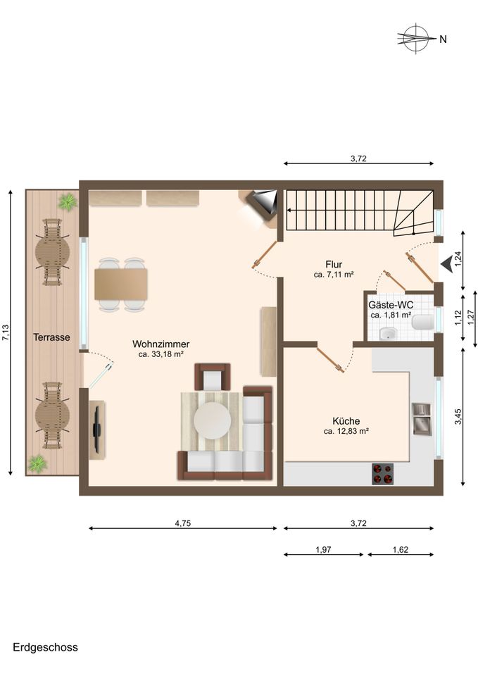 Stilvolle Doppelhaushälfte mit Pool und Carport in Schermen