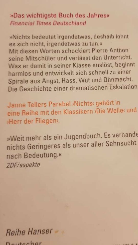 Nichts was im Leben wichtig ist  Roman Jugendbuch Kllassenlektüre in Mömlingen