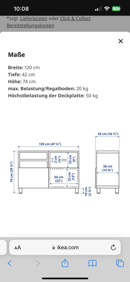 Ikea Besta Tv Bank in Eckenroth