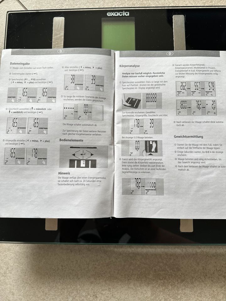 Exacta Personen Körper-Analyse-Waage, schwarz, gebraucht in Wendeburg