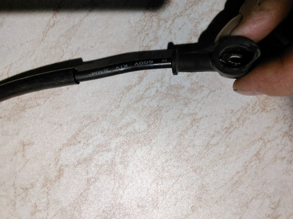 Massekabel Kabel mit Gummikappe ca 40 cm mit Ösen 6,5 mm 8 mm² in Torgelow