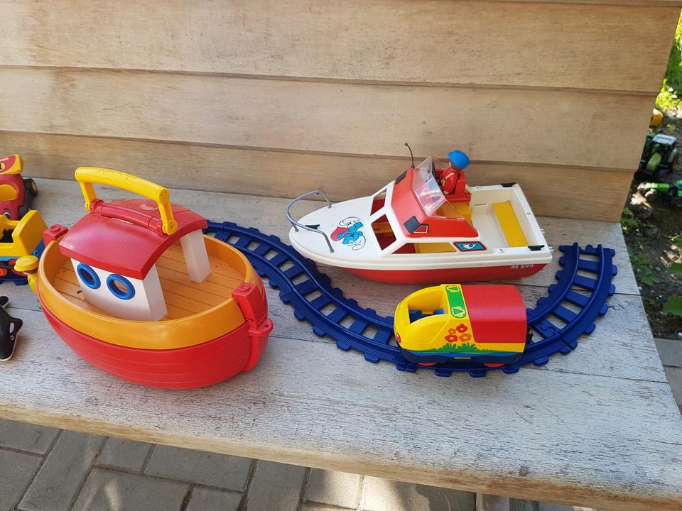 Playmobil geobra vintage Fahrzeuge Gleisen Schiffe in Unsleben