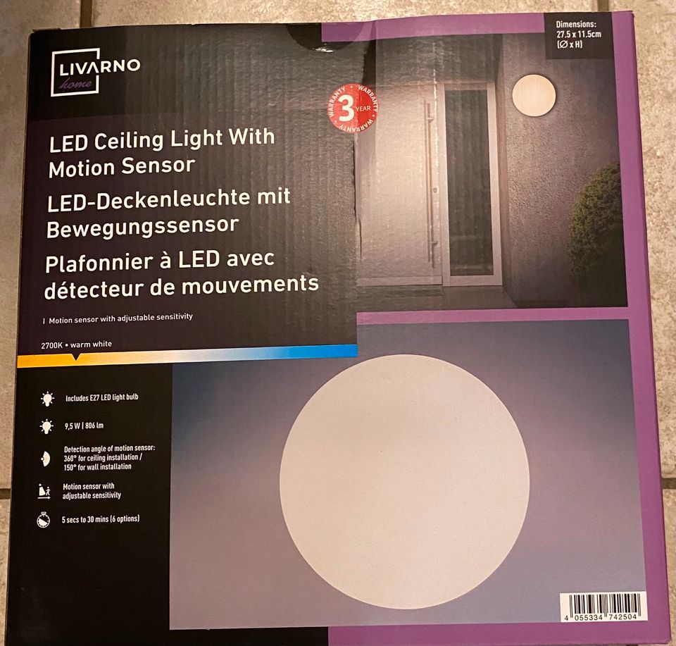 LIVARNO home LED-Deckenleuchte mit Bewegungssensor, Ø 27,5 cm in  Nordrhein-Westfalen - Leichlingen | eBay Kleinanzeigen ist jetzt  Kleinanzeigen