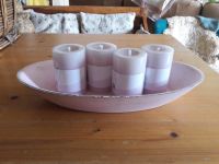 NEU Holzschale mit 4 Duftkerzen rosa shabby chic Saarland - Losheim am See Vorschau