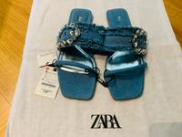 Zara Denim Sandalen mit Schnalle und Strasssteinen *Neu Nordrhein-Westfalen - Erkrath Vorschau