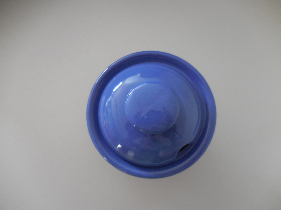 Zuckerdose Marmeladendose Keramik blau in Bottrop