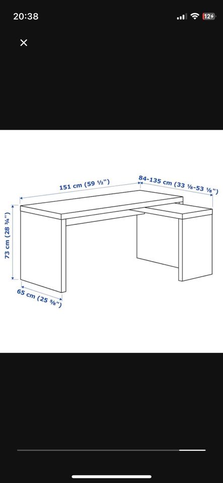 Schreibtisch mit Ausziehplatte (Malm) in Marl