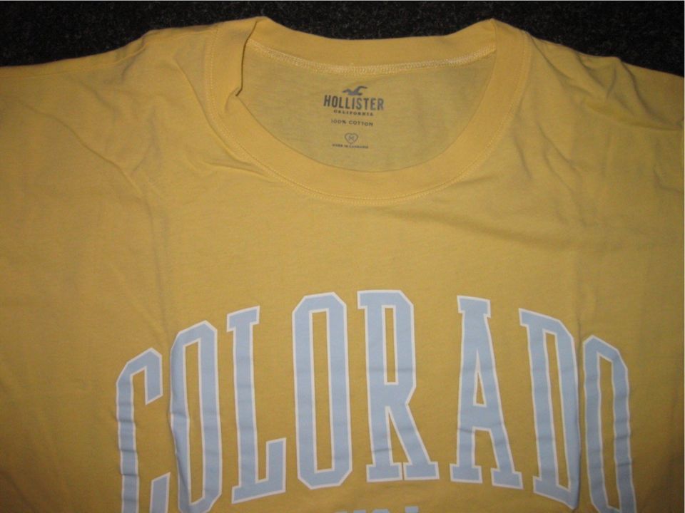 Hollister Damen T-Shirt Oversize Rundhals - M - gelb mit Print vo in Ratingen