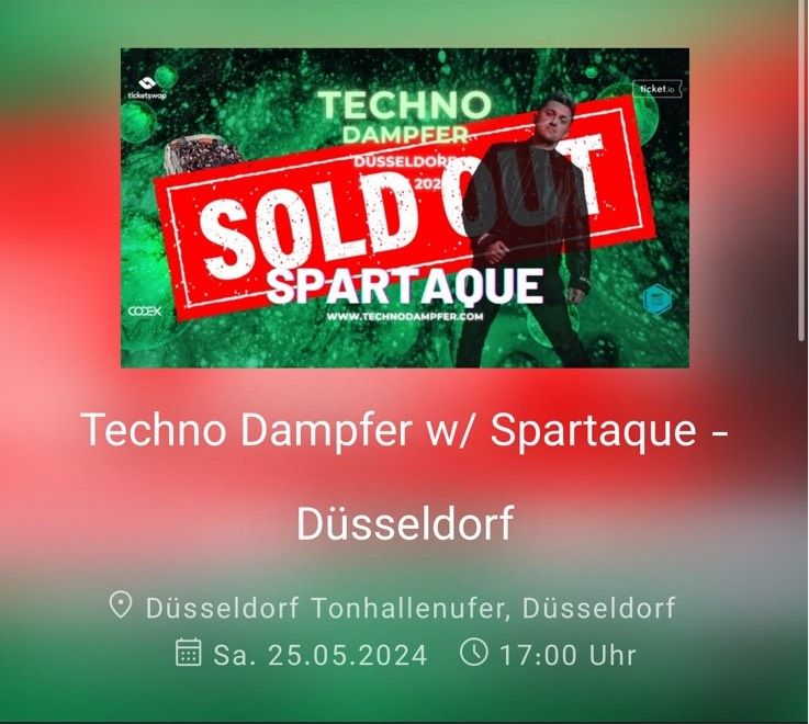Techno Dampfer Spartaque 25.05.2024 Düsseldorf - 2 Premiumtickets in Herne