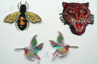 Applikation Aufnäher Pailetten Tiger Biene Patch Kolibri Baden-Württemberg - Gutenzell-Hürbel Vorschau