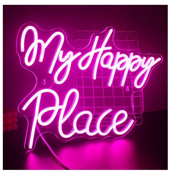 My Happy Place Neonlicht Schriftzug  LED-Neonlicht Wanddekoration in Wiesbaden