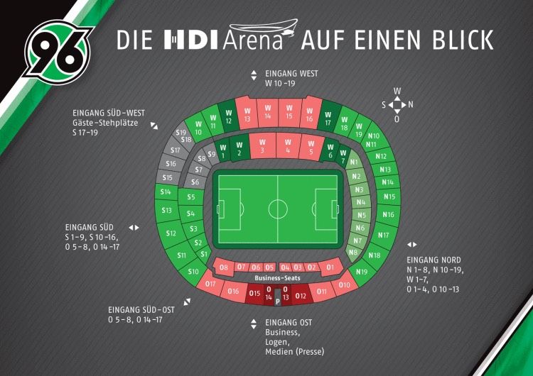 1 Ticket für Hannover 96 vs. Kiel zu verkaufen Sitzplatz in Hannover