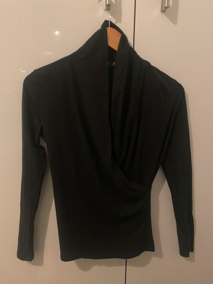 Ralph Lauren Shirt Bluse Langarm Schwarz Baumwolle Gr. XS in Oberschleißheim