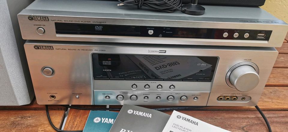 Yamaha 5.1 DSP Anlage RX-V363 DVD S663 mit Lautsprecher und Ständ in Kamen