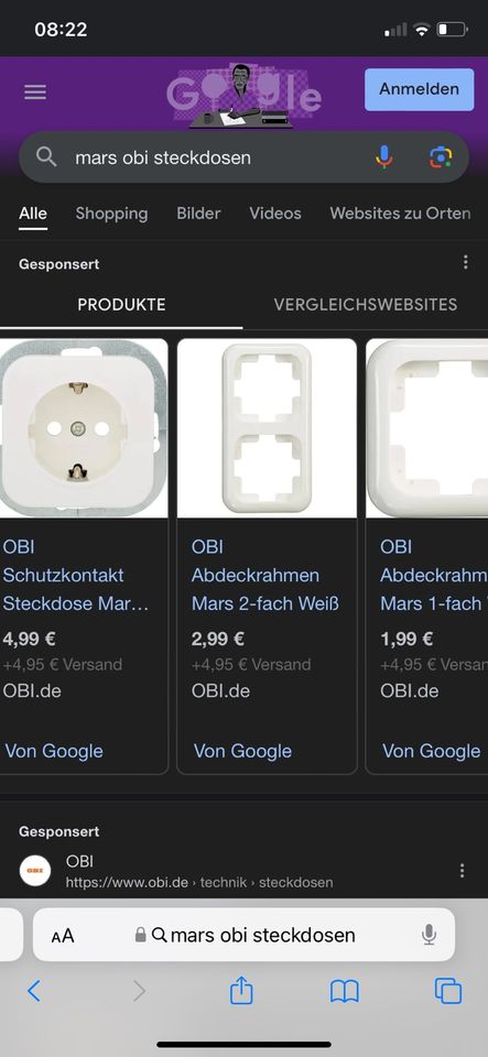 Steckdosen mit Abdeckrahmen 1er und 2er und 3er von Obi Mars in Nordstemmen