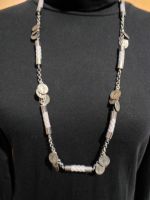 Halskette mit Silbertalern für Damen Halsschmuck 80 cm Modeschmuc Hessen - Rödermark Vorschau