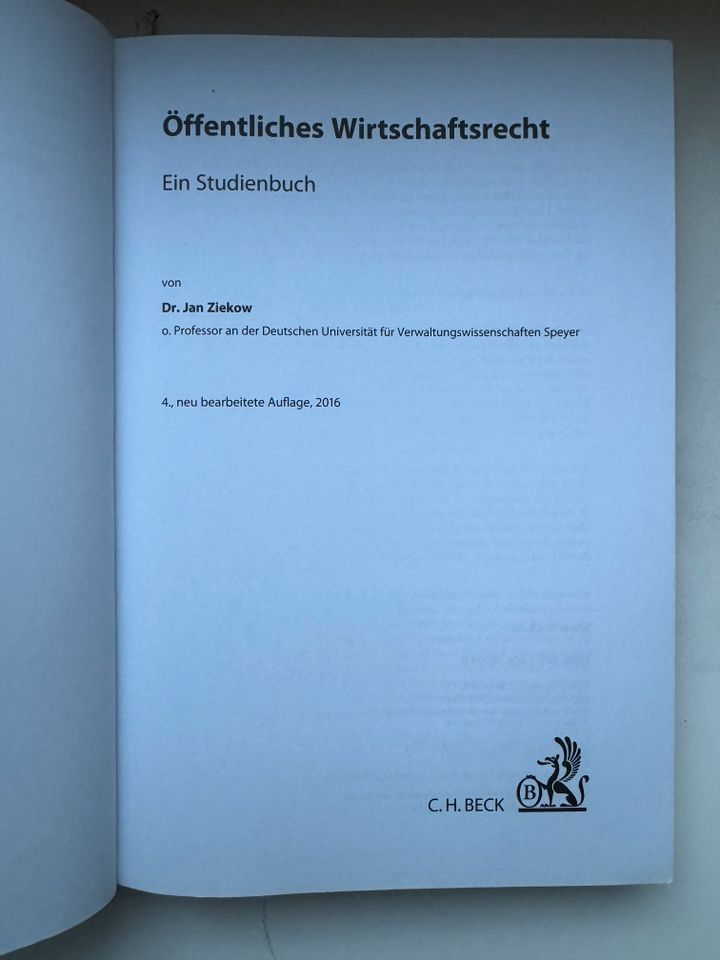 Öffentliches Wirtschaftsrecht Ziekow ÖWR 4. Auflage in Oberhausen